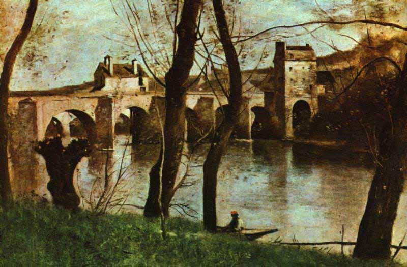 Jean-Baptiste-Camille Corot The Bridge at Mantes Spain oil painting art